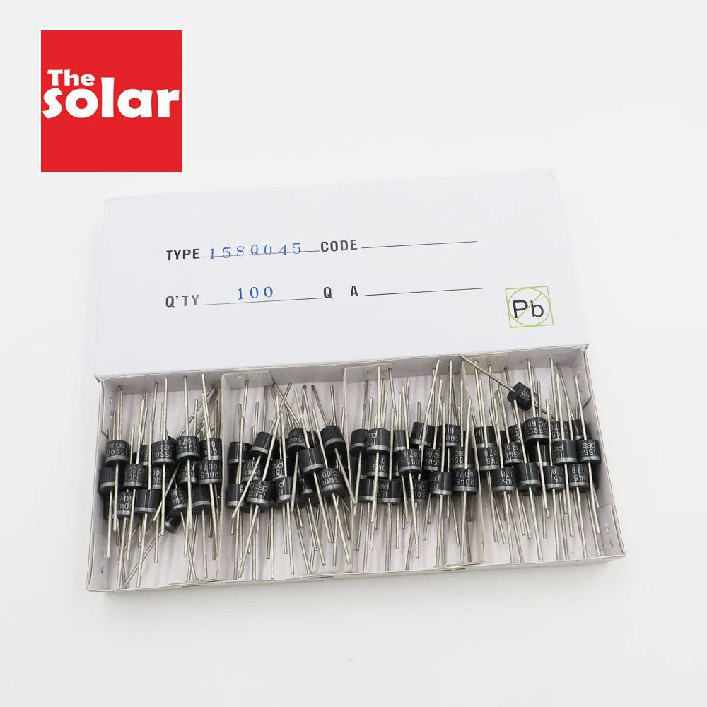 100pcs x Diode 15A 45V 15SQ045 schottky barrier diodes Rectifier for Solar Cells pv panel Junction box DIY
100pcs x Diode 15A 45V 15SQ045 schottky barrier diodes Rectifier for Solar Cells pv panel Junction box DIY