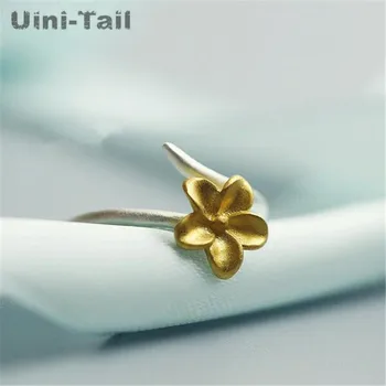 Uini-Tail hot new 925 sterling silver gold small plum blossom ring female Korean fashion tide flowing sweet jewelry GN885
Uini-Tail hot new 925 sterling silver gold small plum blossom ring female Korean fashion tide flowing sweet jewelry GN885