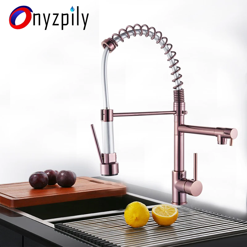 Onyzpily Rose Golden Black Kitchen faucet Pull Down Sink Faucet 360 Rotation Deck Mounted Faucet Cold and Hot Mixer
Onyzpily Rose Golden Black Kitchen faucet Pull Down Sink Faucet 360 Rotation Deck Mounted Faucet Cold and Hot Mixer