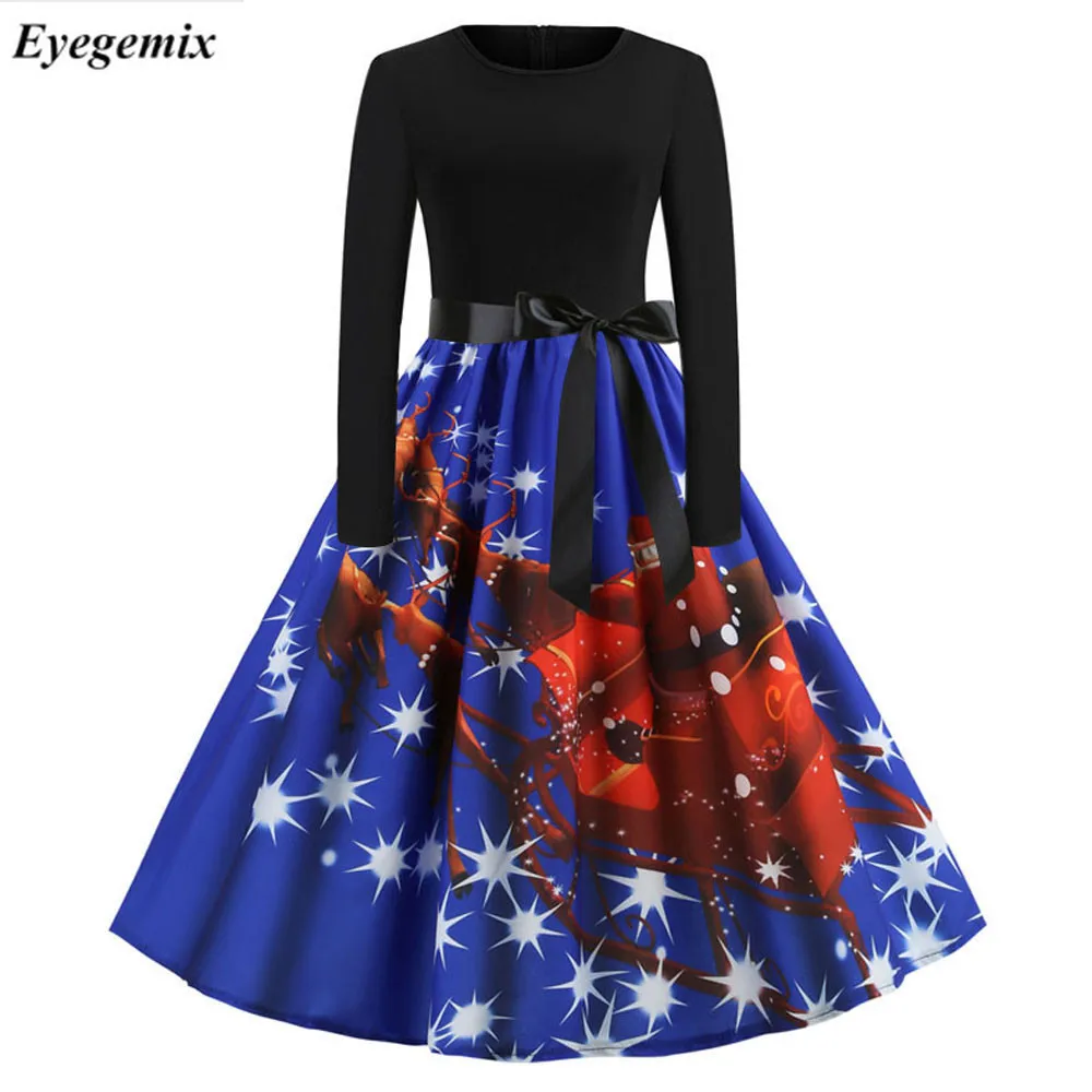 2019 Women Winter Clothing 50S 60S Vintage Christmas Dress Santa Claus Star Snow Ball Print Dress Party Long Sleeve Midi Dresses
2019 Women Winter Clothing 50S 60S Vintage Christmas Dress Santa Claus Star Snow Ball Print Dress Party Long Sleeve Midi Dresses