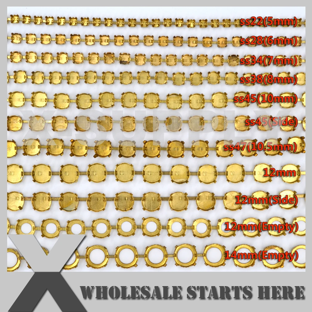 SS38(8mm) Round Empty Cup Chain Without Rhinestones for Craft/Shoe/Jewelry/Apparel (Center Connectors)
SS38(8mm) Round Empty Cup Chain Without Rhinestones for Craft/Shoe/Jewelry/Apparel (Center Connectors)