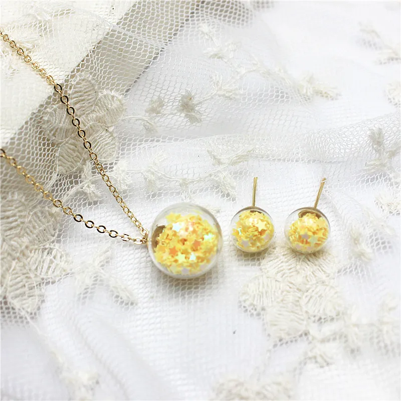 2019 new summer style glass star jewelry set stud earrings for women metal necklaces&pendant
2019 new summer style glass star jewelry set stud earrings for women metal necklaces&pendant