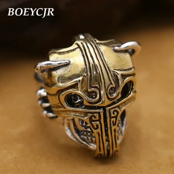 BOEYCJR S925 Sterling Silver Retro Helmet Punk Sull Rings Fine Jewelry Vintage Adjustable Rings for Men Gift anillo anneau
BOEYCJR S925 Sterling Silver Retro Helmet Punk Sull Rings Fine Jewelry Vintage Adjustable Rings for Men Gift anillo anneau