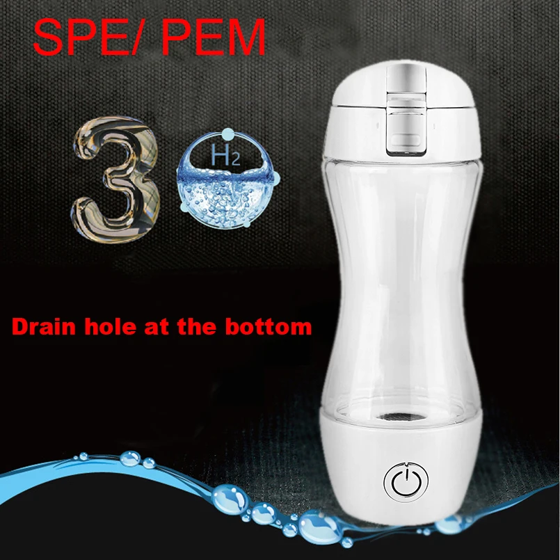 350ML New SPE/ PEM Hydrogen Rich Generator Water Ionizer Bottle with Drain Hole Seperate H2 and O2 High Pure hydrogen PET bottle
350ML New SPE/ PEM Hydrogen Rich Generator Water Ionizer Bottle with Drain Hole Seperate H2 and O2 High Pure hydrogen PET bottle