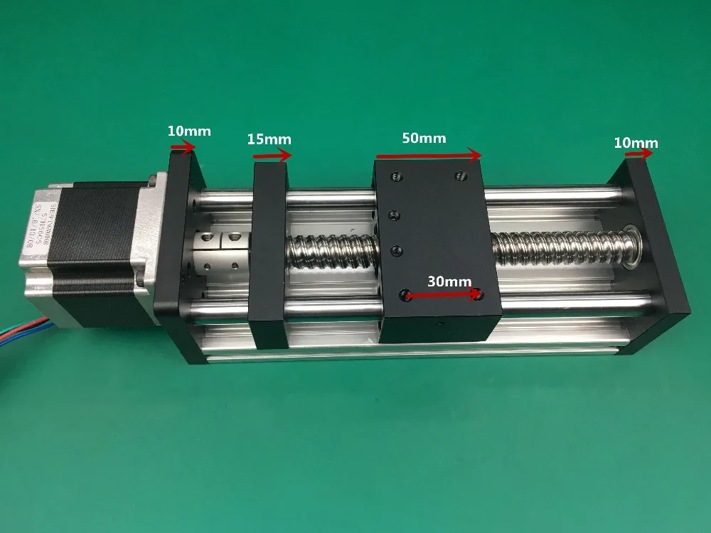 

GGP 1204 1605 1610 ball screw Sliding Table stroke 300mm Guide Rail XYZ axis Linear motion+1pc nema 23 stepper motor