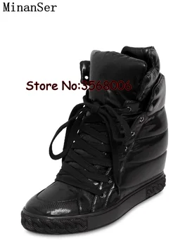 Black Original Leather Lace Up Women Height Increasing Casual Ankle Boots High Top Wedge Real Leather Lady Short Boots Shoes
Black Original Leather Lace Up Women Height Increasing Casual Ankle Boots High Top Wedge Real Leather Lady Short Boots Shoes