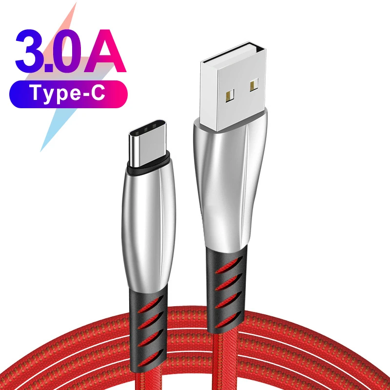 

Nylon Braided USB Type C Cable 3A for huawei Data Sync Fast Charging USB Cable For huawei Xiaomi mi9 mi 8 Samsung S9 S10 Type-c