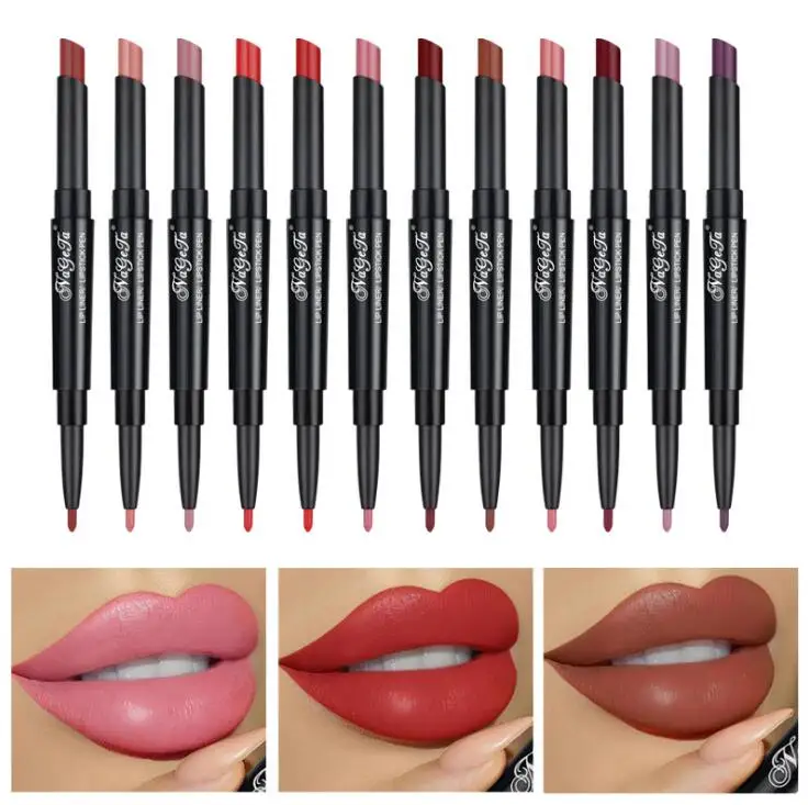 12 Color Double-end Lip Makeup Lipstick Pencil Waterproof Long Lasting Tint Sexy Red Lip Stick Beauty Matte Liner Pen Lipstick
12 Color Double-end Lip Makeup Lipstick Pencil Waterproof Long Lasting Tint Sexy Red Lip Stick Beauty Matte Liner Pen Lipstick
