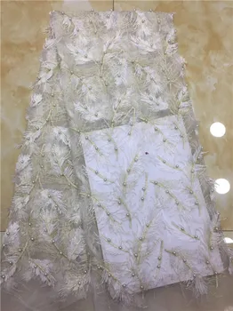 2018 High Quality African Lace Fabric/French Net Embroidery Feathe Tulle Lace Fabric For Nigerian White Gold Wedding Party Dress 
2018 High Quality African Lace Fabric/French Net Embroidery Feathe Tulle Lace Fabric For Nigerian White Gold Wedding Party Dress