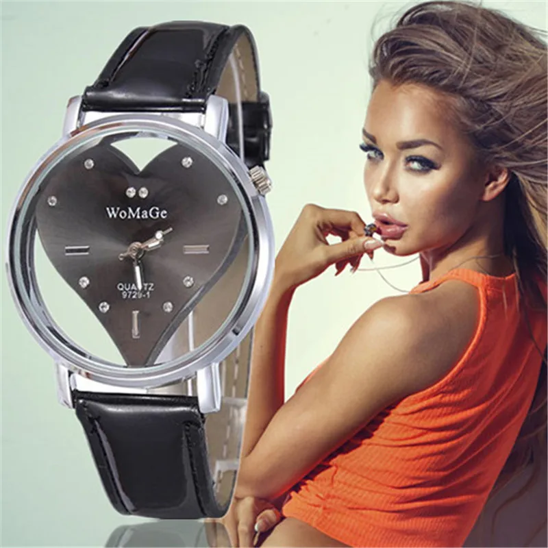 Ladies Watch Stylish Transparent Heart-shaped Hollow Dial Women Dress Wristwatch Leather Watchband Quartz Clock zegarek damski
Ladies Watch Stylish Transparent Heart-shaped Hollow Dial Women Dress Wristwatch Leather Watchband Quartz Clock zegarek damski