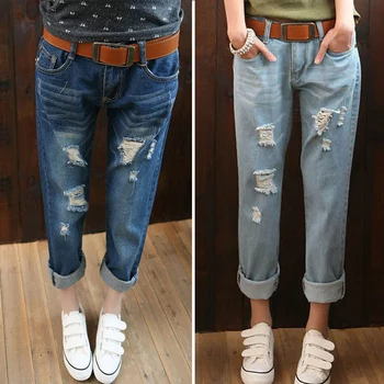 Spring Casual Women's Jeans Harem Pants Lady Leggings Holes Denim Pants Female Ripped Jeans For Women Trousers Plus Size MZ402
Spring Casual Women's Jeans Harem Pants Lady Leggings Holes Denim Pants Female Ripped Jeans For Women Trousers Plus Size MZ402