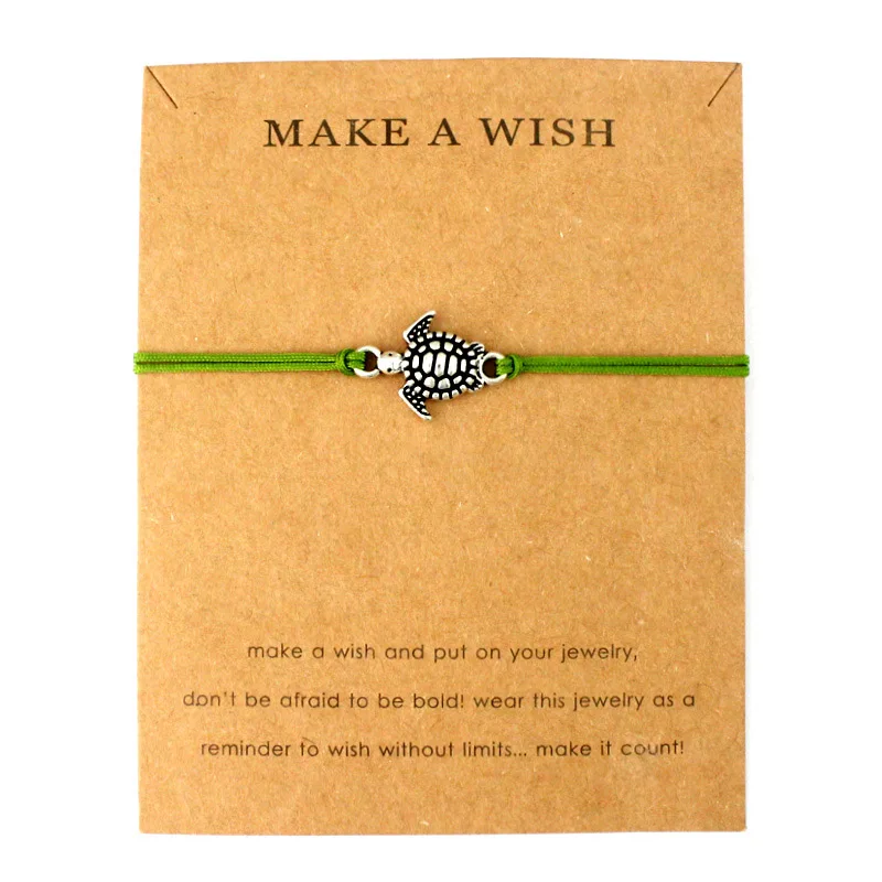 Summer Beach Style Jewelry with Message Card Gold Silver Turtle Make a Wish Tortoise Sea Turtles Charm Bracelets for Women
Summer Beach Style Jewelry with Message Card Gold Silver Turtle Make a Wish Tortoise Sea Turtles Charm Bracelets for Women
