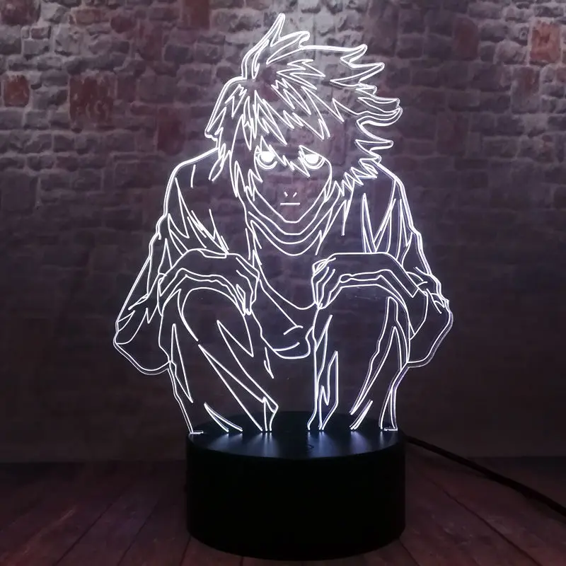 Luminous Cartoon Model 3D Illusion LED Lamp 7 Colors Changing Nightlight Japan Manga Death Note L Anime Figma Toys
Luminous Cartoon Model 3D Illusion LED Lamp 7 Colors Changing Nightlight Japan Manga Death Note L Anime Figma Toys