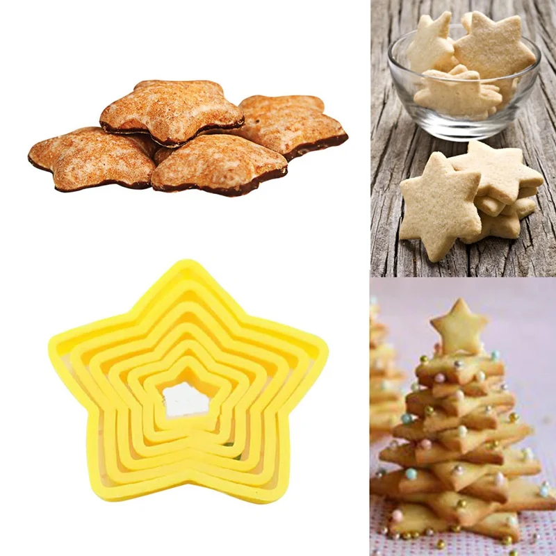 6Pcs/set Christmas Tree Cookie Cutter Stars Shape Fondant Cake Biscuit Cutter Mold 3D Cake Decorating Tools
6Pcs/set Christmas Tree Cookie Cutter Stars Shape Fondant Cake Biscuit Cutter Mold 3D Cake Decorating Tools