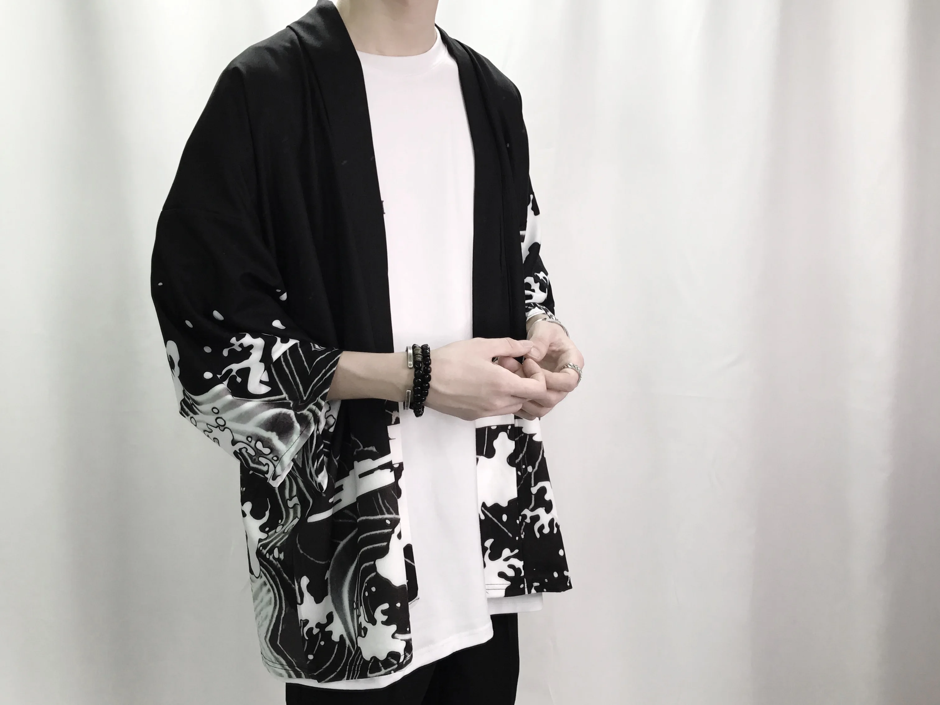 Mens Kimono Japanese Clothes Streetwear Casual Man Kimonos Jackets