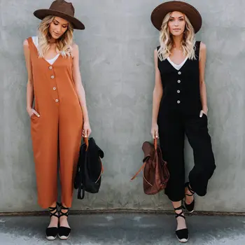 New Fashion Women Ladies V-neck Loose Jumpsuit Romper Long Trousers Casual Sleeveless Solid Summer Jumpsuit
New Fashion Women Ladies V-neck Loose Jumpsuit Romper Long Trousers Casual Sleeveless Solid Summer Jumpsuit