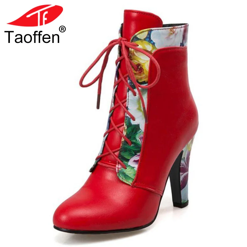 TAOFFEN Plus Size 34-48 Women Winner Warm Boots High Heels Shoes Women Printing Zipper Snow Ankle Boots Ladies Daily Footwear
TAOFFEN Plus Size 34-48 Women Winner Warm Boots High Heels Shoes Women Printing Zipper Snow Ankle Boots Ladies Daily Footwear