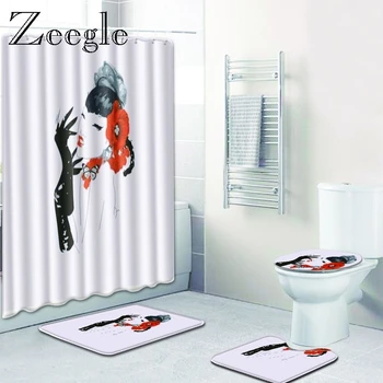 Zeegle Bathroom Mat Set Flannel Anti Slip Kitchen Bath Mat Carpet Bathroom Toliet Rug Soft Floor Mats 4PCS with Shower Curtain
Zeegle Bathroom Mat Set Flannel Anti Slip Kitchen Bath Mat Carpet Bathroom Toliet Rug Soft Floor Mats 4PCS with Shower Curtain