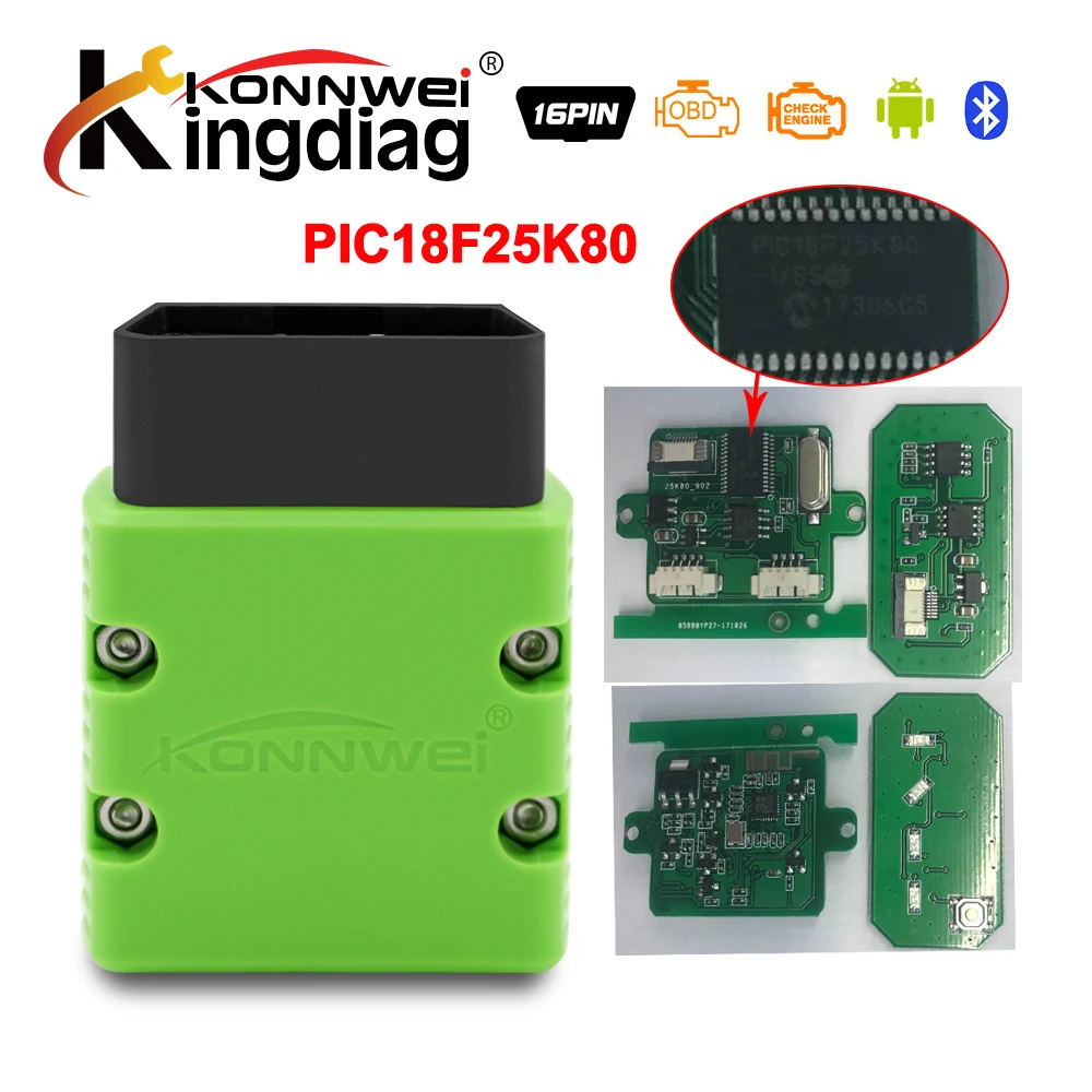 PIC18F25K80 MINI ELM327 KONNWEI KW902 V1.5 Bluetooth Connector OBD2 OBDII Code Reader Scanner ELM 327 bluetooth Diagnostic-Tool
PIC18F25K80 MINI ELM327 KONNWEI KW902 V1.5 Bluetooth Connector OBD2 OBDII Code Reader Scanner ELM 327 bluetooth Diagnostic-Tool