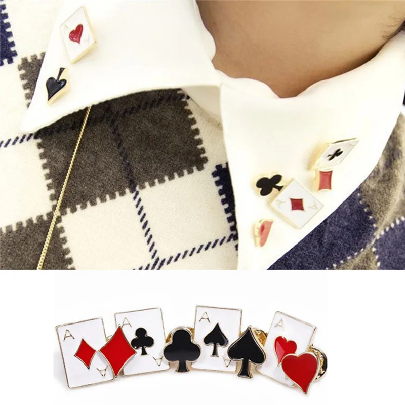 

ROMAD Brooches For Women Zinc Alloy 2018 Real Direct Selling Trendy Broche The Personality Brooch Modern Poker Cufflinks Pin R3