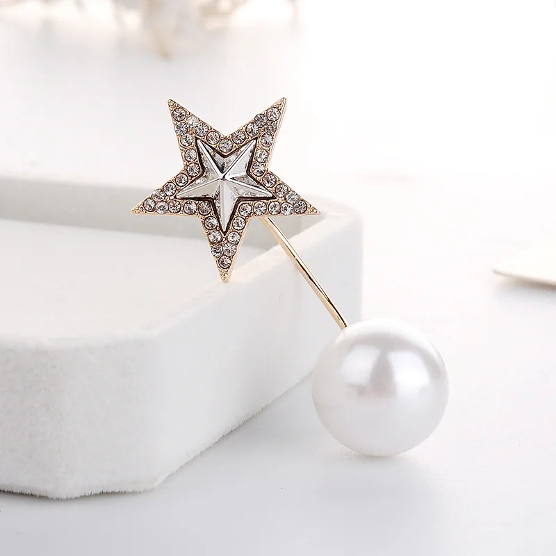 Karean Fashion New Personalized Five-pointed Star Pearl Safety Bend Brooch Jewelry Simple Cardigan Lapel Pin Women Accessories
Karean Fashion New Personalized Five-pointed Star Pearl Safety Bend Brooch Jewelry Simple Cardigan Lapel Pin Women Accessories