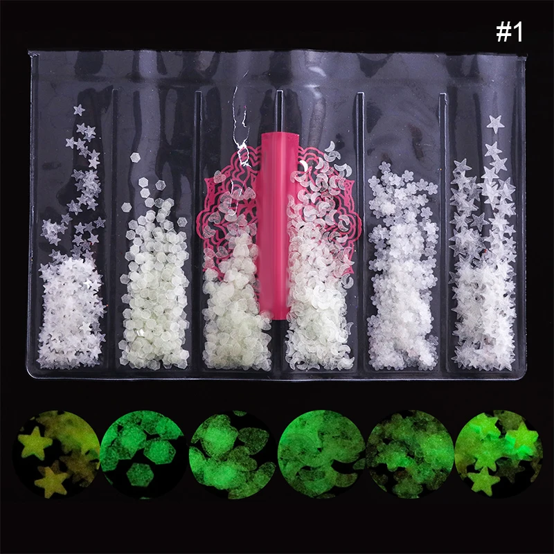 6 Patterns/Bag Nail Glitter Powder Noctilucent Colorful Neon Pigment Dust Glow In The Dark Nail Powder DIY Nail Art Decorations
6 Patterns/Bag Nail Glitter Powder Noctilucent Colorful Neon Pigment Dust Glow In The Dark Nail Powder DIY Nail Art Decorations