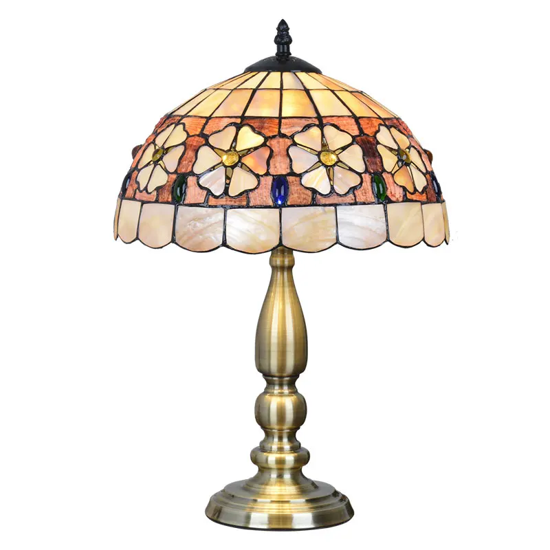 12 Inch Tiffany table lamp Mediterranean shell paste glass lampshade desk lamp bedside lamp E27 110-240V 0091
12 Inch Tiffany table lamp Mediterranean shell paste glass lampshade desk lamp bedside lamp E27 110-240V 0091
