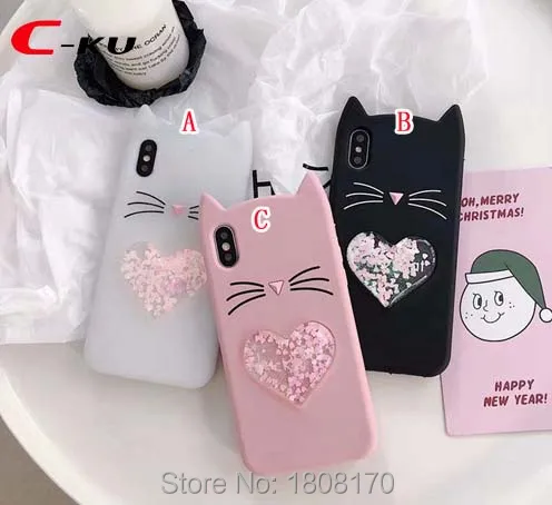 3D Bling Glitter Liquid Cartoon Cat Soft Silicone Case For Iphone X 8 7 6 6S Plus Quicksand Cute Lovely Phone Skin Cover 50pcs
3D Bling Glitter Liquid Cartoon Cat Soft Silicone Case For Iphone X 8 7 6 6S Plus Quicksand Cute Lovely Phone Skin Cover 50pcs