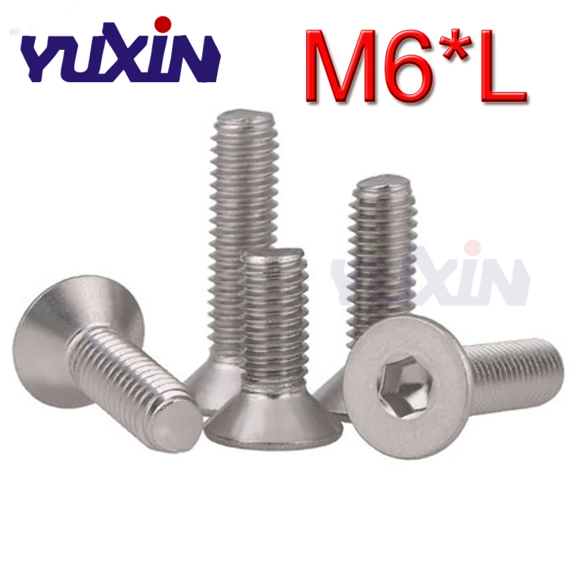 100Pcs DIN7991 ISO10642 JISB1194 M6*L A2-70 Stainless Steel 304 Hexagonal Countersunk Screws Flat Head Hex Socket Screw Bolts
100Pcs DIN7991 ISO10642 JISB1194 M6*L A2-70 Stainless Steel 304 Hexagonal Countersunk Screws Flat Head Hex Socket Screw Bolts
