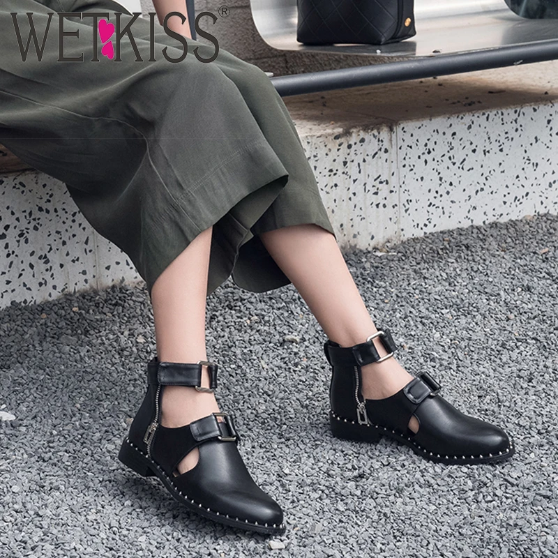 WETKISS Studded Summer Ankle Boots Women Rivet Motorcycle Boot Woman Low Heels Punk Shoes Female Round Toe Zip Shoes Ladies 2019
WETKISS Studded Summer Ankle Boots Women Rivet Motorcycle Boot Woman Low Heels Punk Shoes Female Round Toe Zip Shoes Ladies 2019
