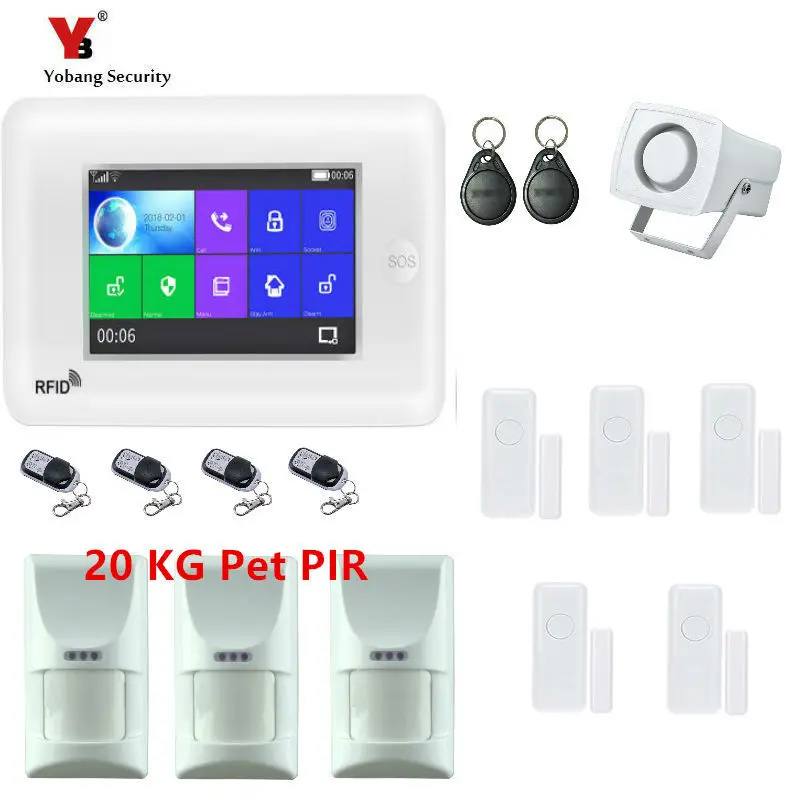 Yobang Security Wired siren System Door&PET pir Sensor For GSM WIFI Smart Home Security Burglar Monitor Alarm APP Remote Control
Yobang Security Wired siren System Door&PET pir Sensor For GSM WIFI Smart Home Security Burglar Monitor Alarm APP Remote Control