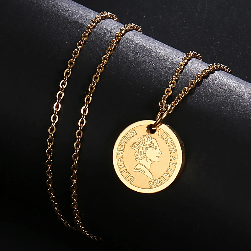D&Z Charm Elizabeth Queen Avatar Round Coin Lady Pendant Necklace For Women Charm Collier Fashion Gift
D&Z Charm Elizabeth Queen Avatar Round Coin Lady Pendant Necklace For Women Charm Collier Fashion Gift