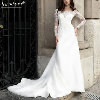 Elegant Illusion Mermaid Wedding Dress Elegant Lace Appliques Long Sleeve Court Train Customized Bridal Dress
Elegant Illusion Mermaid Wedding Dress Elegant Lace Appliques Long Sleeve Court Train Customized Bridal Dress