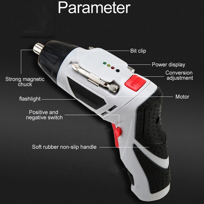 Electric Screwdriver 4.8V Portable Cordless Screwdriver 45 Pcs Screws Kit HYD88
Electric Screwdriver 4.8V Portable Cordless Screwdriver 45 Pcs Screws Kit HYD88