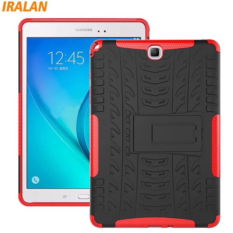 

wholesale Tablet Cases For Samsung Galaxy Tab A 9.7 Case T550 T555 Hyun Armor Silicone Kickstand 9.7inch Cover + film+stylus