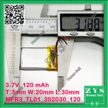 li-ion battery 3.7v 120mAh rechargeable battery lithium battery 3.7 v 120 mah 302030 032030 size: 3x20x30mm
li-ion battery 3.7v 120mAh rechargeable battery lithium battery 3.7 v 120 mah 302030 032030 size: 3x20x30mm