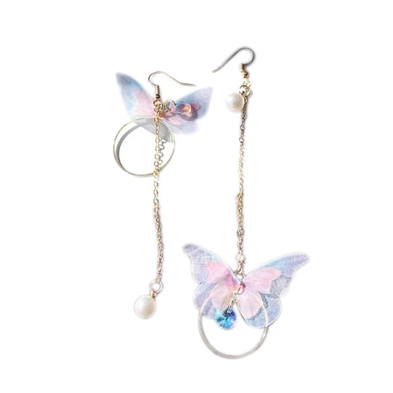 Korean Fairy Yarn Butterfly Long Earrings Asymmetric Butterfly Imitation Pearl Earrings Alloy Circle Rhinestone Trendy Earring
Korean Fairy Yarn Butterfly Long Earrings Asymmetric Butterfly Imitation Pearl Earrings Alloy Circle Rhinestone Trendy Earring