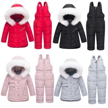 Infants Short Thickened White Duck Down Jacket + Strap Down Pant Two Pieces Baby Winter Fur Collar Warm Down Set Child Ski Suit
Infants Short Thickened White Duck Down Jacket + Strap Down Pant Two Pieces Baby Winter Fur Collar Warm Down Set Child Ski Suit
