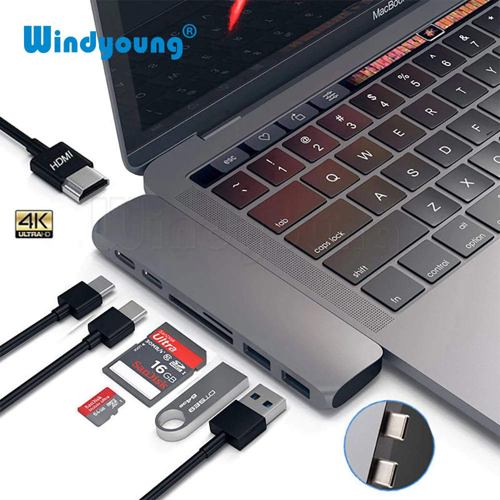 USB 3.1 Type C Hub to HDMI Adapter 4K 7 in 1 Thunderbolt 3 USB C Hub with USB 3.0 TF SD Card Reader PD for MacBook Pro Air 2018
USB 3.1 Type C Hub to HDMI Adapter 4K 7 in 1 Thunderbolt 3 USB C Hub with USB 3.0 TF SD Card Reader PD for MacBook Pro Air 2018