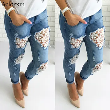 2019 Slim Jeans for Women Skinny Middle Waist Lace-and-tear Jeans Woman Stretch Waist Women Jeans Pants ripped jeans for women
2019 Slim Jeans for Women Skinny Middle Waist Lace-and-tear Jeans Woman Stretch Waist Women Jeans Pants ripped jeans for women