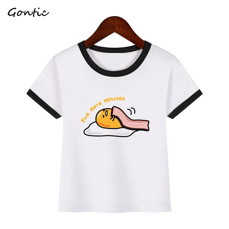 

Summer Boys girls tshirt Gudetama Lazy Egg Yolk Children T-shirts Colored Tops For Kids Short Sleeve Toddler Tees Baby Clothing