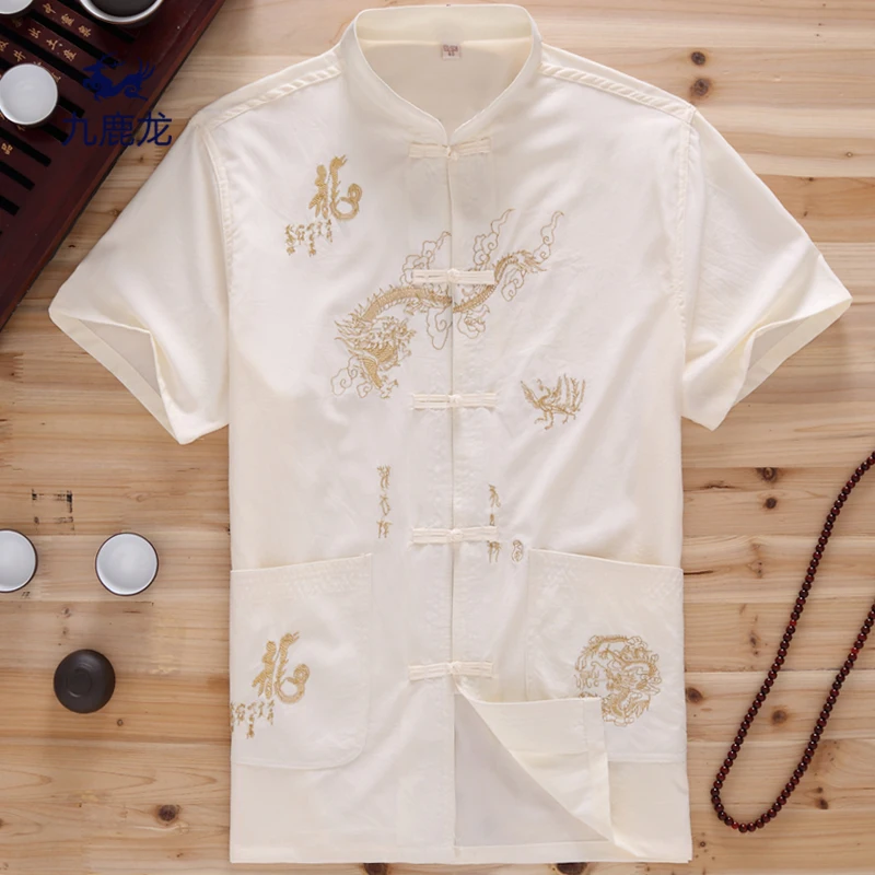 Mazefeng Men Traditional Chinese Print Tang Costume Shirt Vintage Men Short Sleeve Casual Shirts Male Simple Shirt Chinese Style
Mazefeng Men Traditional Chinese Print Tang Costume Shirt Vintage Men Short Sleeve Casual Shirts Male Simple Shirt Chinese Style