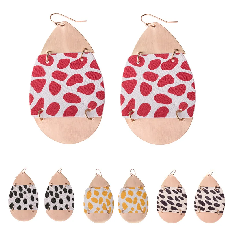 Fashion Retro Alloy Leather Leopard Print Dangle Earring Exaggerated Water Drop Pendant Pendientes Lady Jewelry Bijoux Oorbellen
Fashion Retro Alloy Leather Leopard Print Dangle Earring Exaggerated Water Drop Pendant Pendientes Lady Jewelry Bijoux Oorbellen