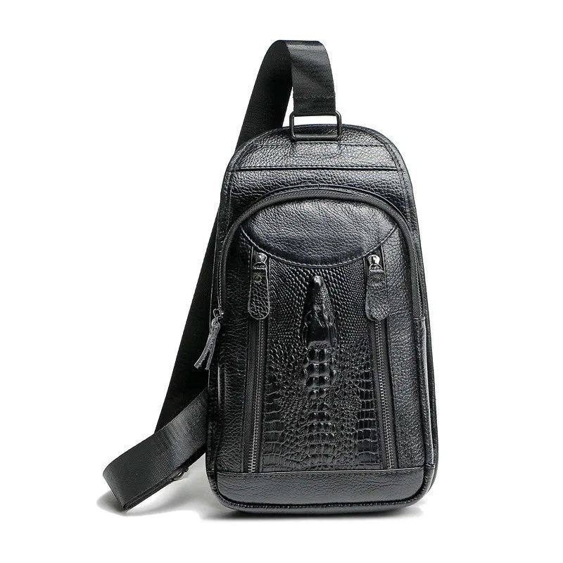 Brand Fashion Solid Color Men Bags Genuine Leather Crocodile Pattern Messenger Bags Zipper Leather Chest Pack Waist Shoulder Bag
Brand Fashion Solid Color Men Bags Genuine Leather Crocodile Pattern Messenger Bags Zipper Leather Chest Pack Waist Shoulder Bag