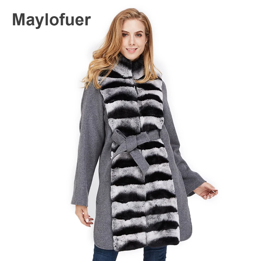 Maylofuer Women Natural Rex Rabbit Chinchilla Fur Coats 80% Wool Blends Coat Fur Garment Winter Fashion Fur Jackets Long Sleeves
Maylofuer Women Natural Rex Rabbit Chinchilla Fur Coats 80% Wool Blends Coat Fur Garment Winter Fashion Fur Jackets Long Sleeves