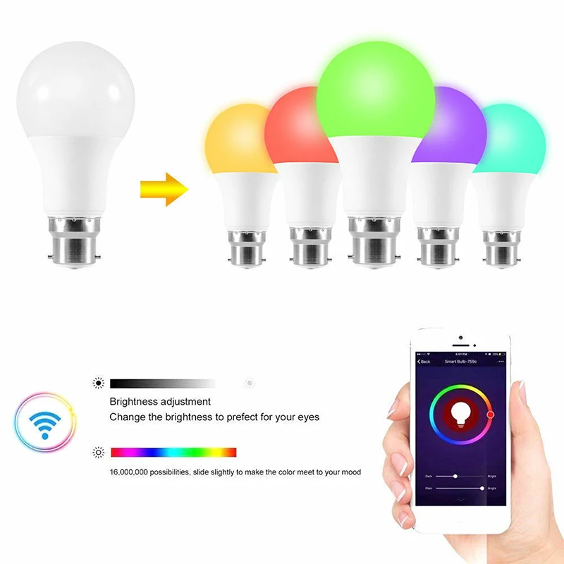 B22 Smart Remote Bluetooth Magic RGB LED Light Bulb 16 Color Change