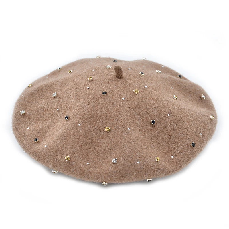 Extravagant Fashion Round Camel Black Gray Japanese Korean Diamond Bud Wool Beret Women Autumn Winter Classic Vintage Wool Cap
Extravagant Fashion Round Camel Black Gray Japanese Korean Diamond Bud Wool Beret Women Autumn Winter Classic Vintage Wool Cap