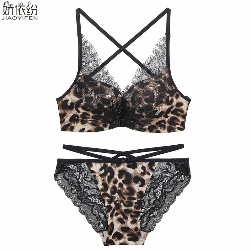JYF Fashion Sexy Leopard Front Closure Push Up Bra Set Comfortable Seamless Lace Printing Women Underwear Bra and Panty Sets
JYF Fashion Sexy Leopard Front Closure Push Up Bra Set Comfortable Seamless Lace Printing Women Underwear Bra and Panty Sets
