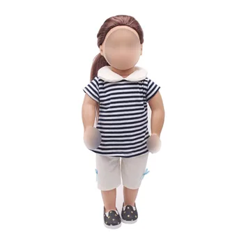 18 inch Girls doll suit Casual striped T-shirt + white pants American new born clothes Baby toys fit 43 cm baby accessories c291
18 inch Girls doll suit Casual striped T-shirt + white pants American new born clothes Baby toys fit 43 cm baby accessories c291
