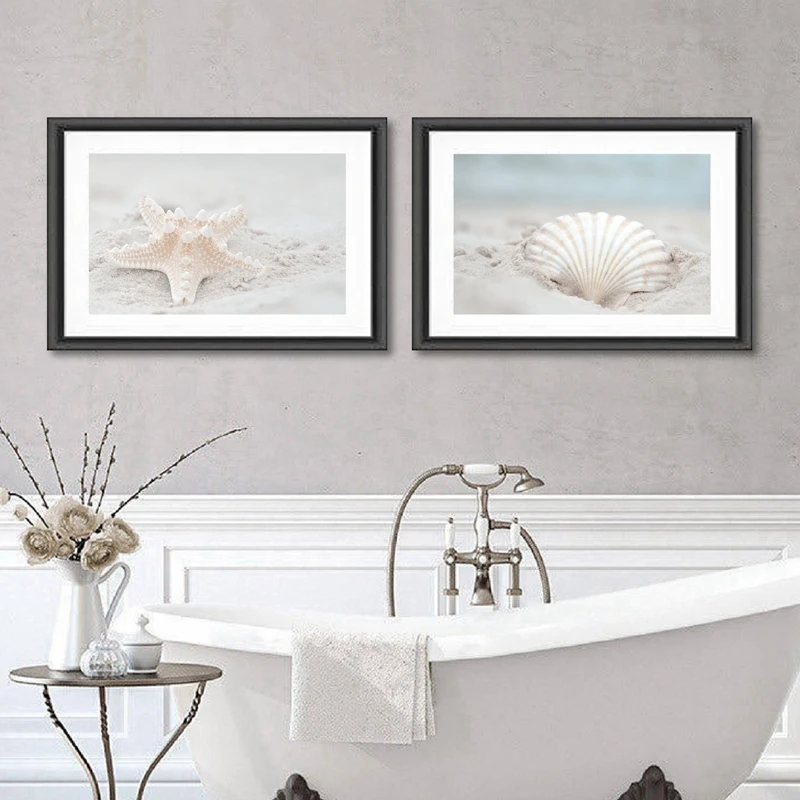 SEASIDE OCEAN SEAWEED Art Print Poster Home Decor Room Drawings Bathroom Themed